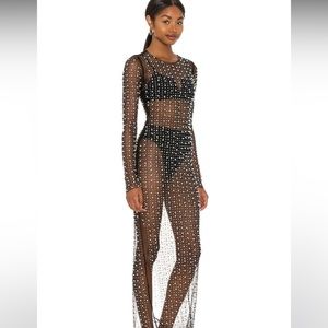 BEACH BUNNY Champagne Nights Mesh Dress in Black